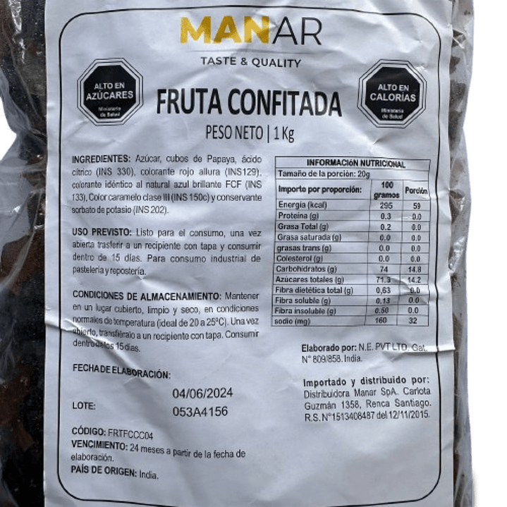 Fruta Confitada Manar 1 Kg 2