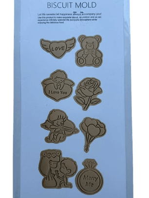 Cortador Galletas San Valentin Estampada 8 diseños