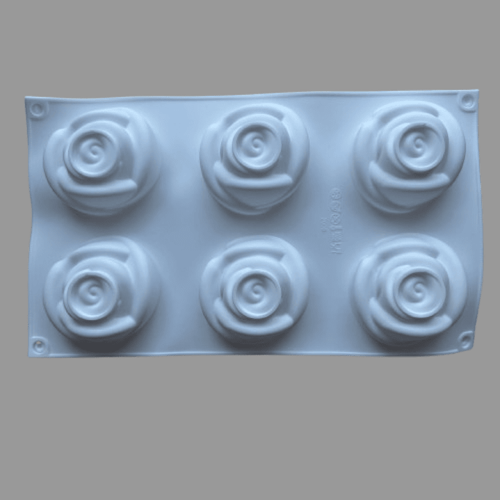 Molde Silicona 6 Rosas Grandes 1