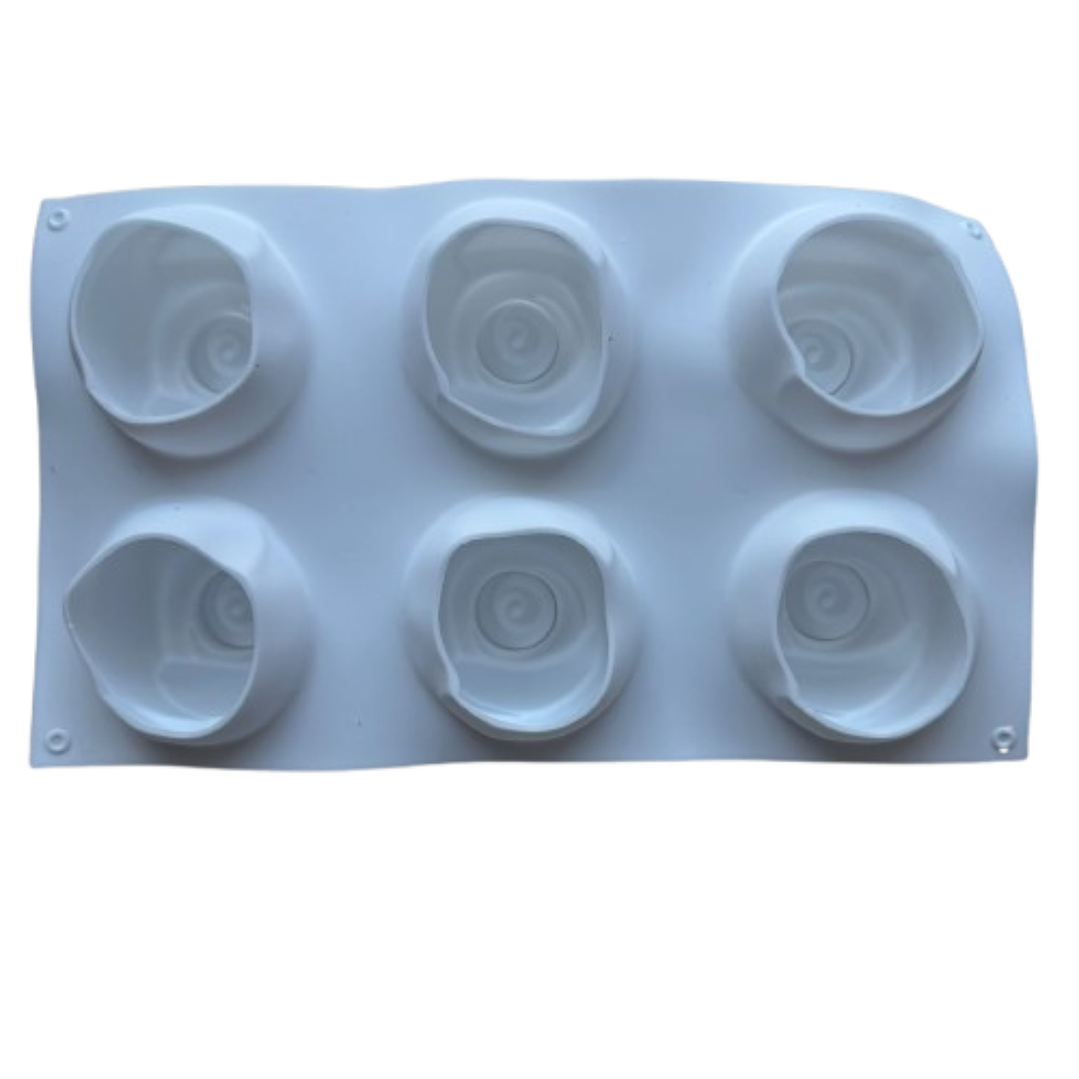 Molde Silicona 6 Rosas Grandes 2
