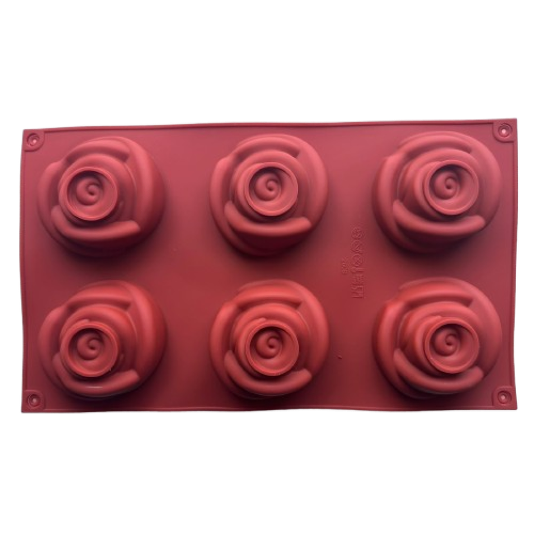 Molde Silicona 6 Rosas Grandes 3