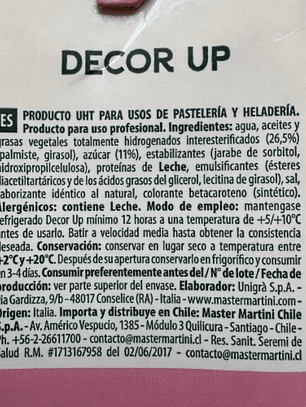 Crema Vegetal Decor Up Master Martini