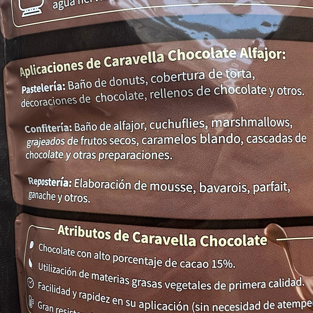 Gotas Chocolate Sucedaneo Semibitter Caravella 1kg 3