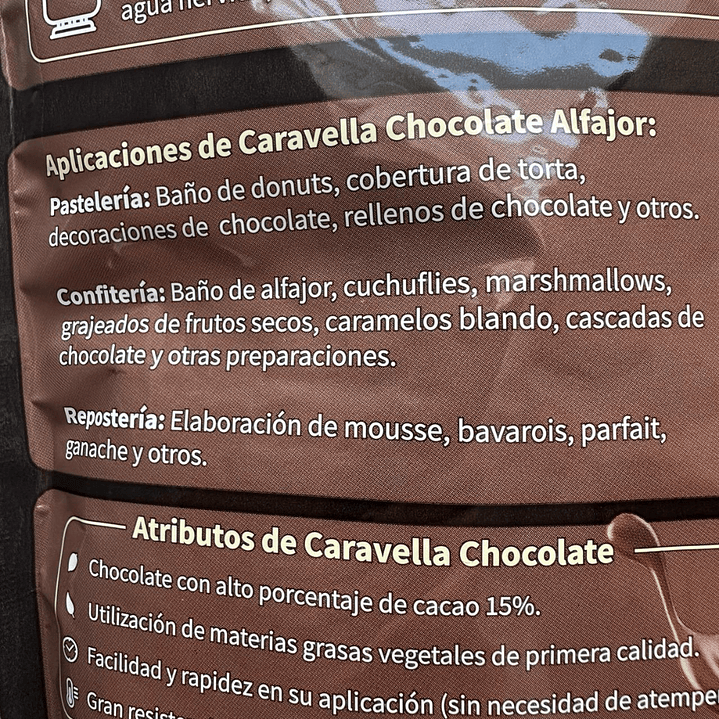 Gotas Chocolate Sucedaneo Semibitter Caravella 1kg 3