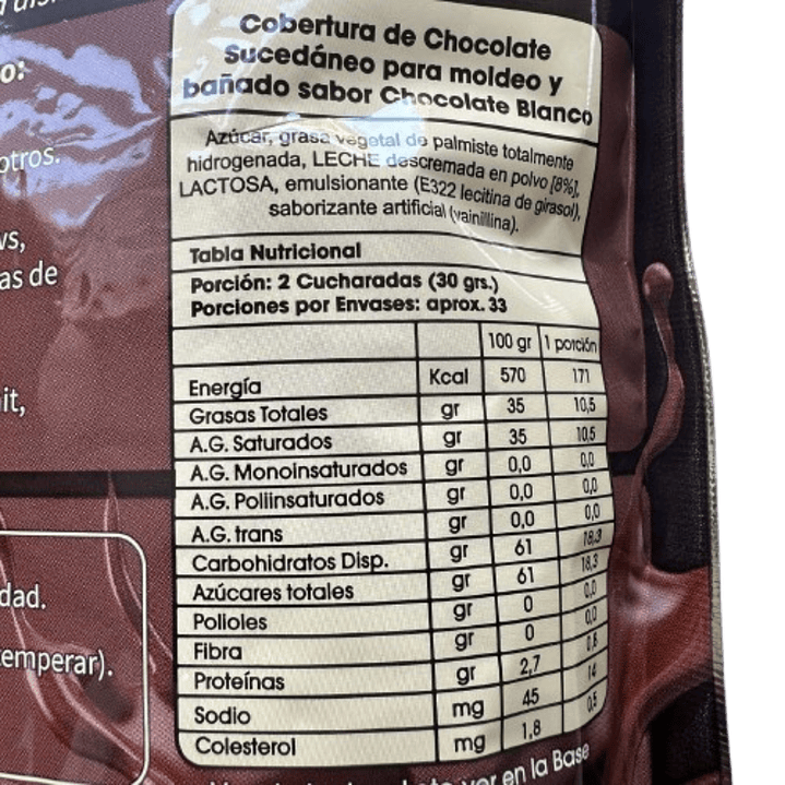 Gotas Chocolate Sucedaneo Blanco Caravella 1kg 2