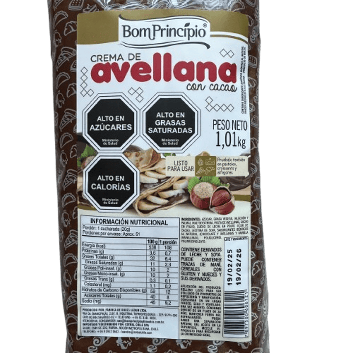 Relleno Crema de Avellanas Bon Principio 1kg 2