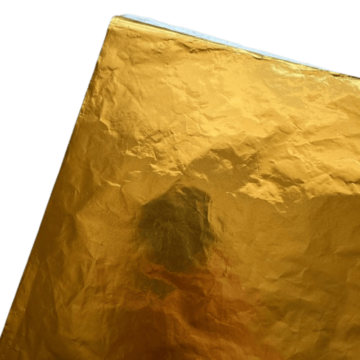 Pack 5 Pliego Papel Aluminio Dorado 43x58cm 2