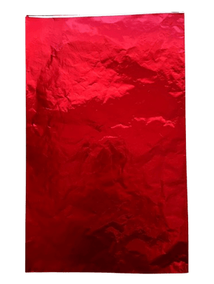 Pack 5 Pliego Papel Aluminio Rojo 43x58cm