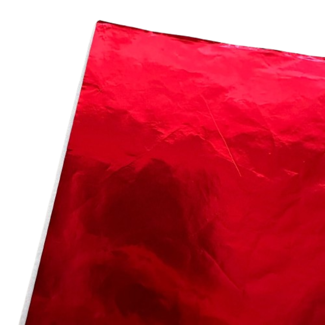 Pack 5 Pliego Papel Aluminio Rojo 43x58cm 2