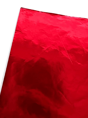 Pack 5 Pliego Papel Aluminio Rojo 43x58cm