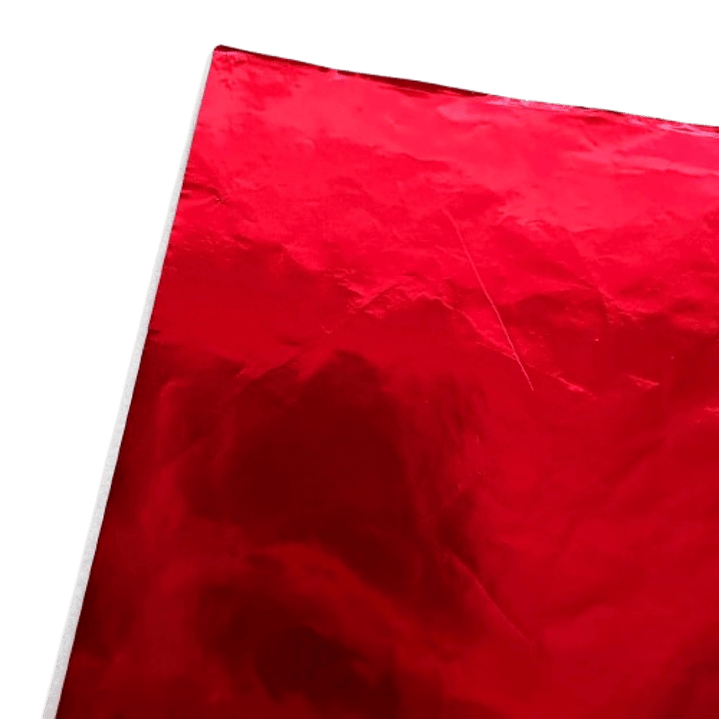 Pack 5 Pliego Papel Aluminio Rojo 43x58cm 2