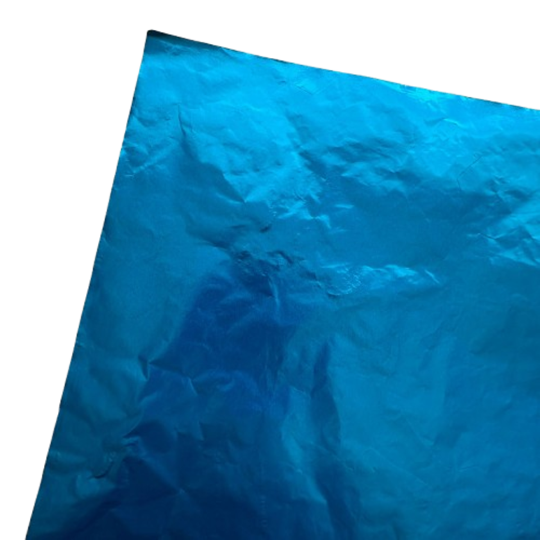 Pack 5 Pliego Papel Aluminio Azul 43x58cm 2