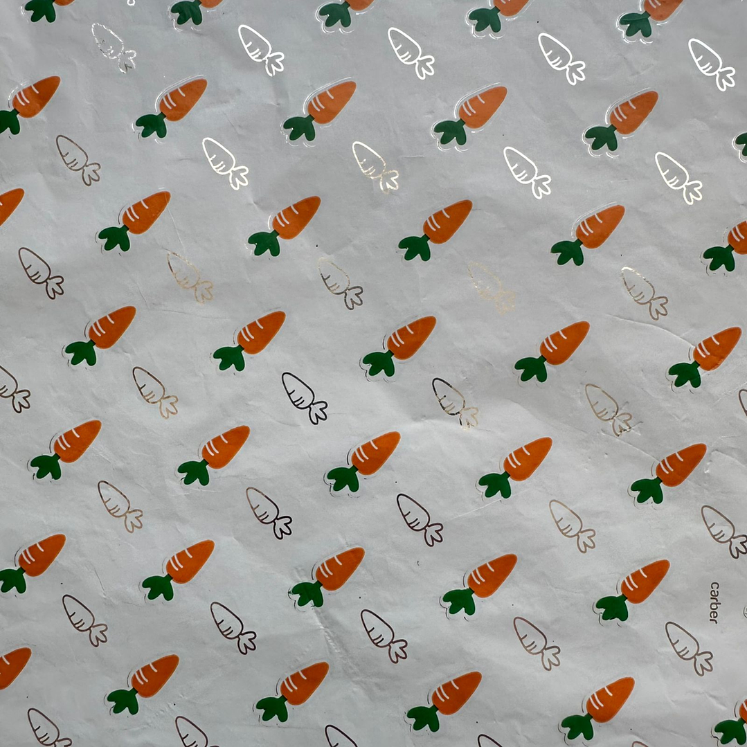 Pliego Papel Aluminio Zanahorias 43,5cm x 58,5cm 3