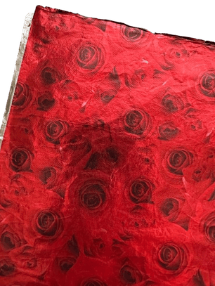 Pack 5 Pliego Papel Aluminio Rojo Rosas 43x58cm