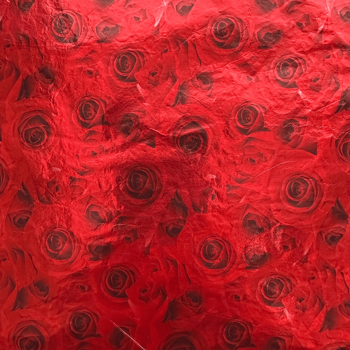 Pack 5 Pliego Papel Aluminio Rojo Rosas 43x58cm 3