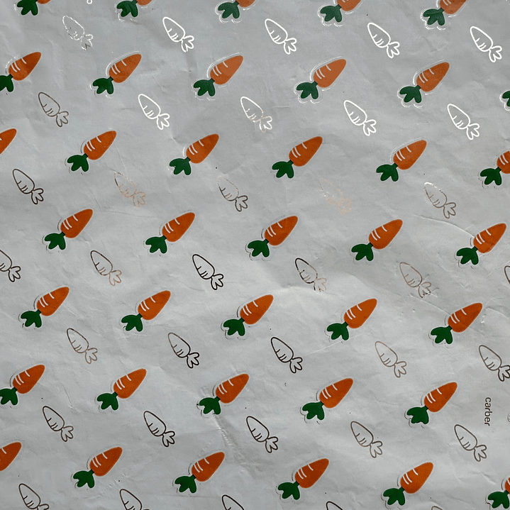 Pack 5 Pliego Papel Aluminio Zanahorias 43x58cm 3