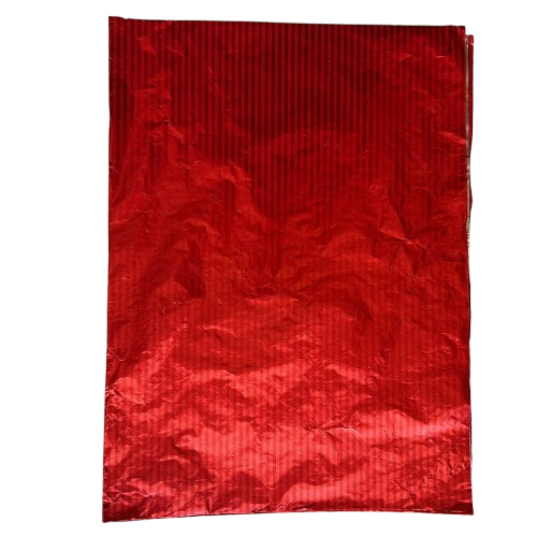 Pliego Papel Aluminio Rojo Lineas 43,5cm x 58,5cm 1
