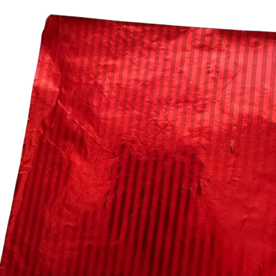 Pliego Papel Aluminio Rojo Lineas 43,5cm x 58,5cm 2