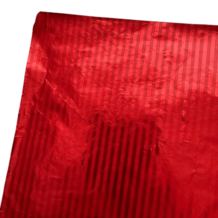 Pliego Papel Aluminio Rojo Lineas 43,5cm x 58,5cm 2