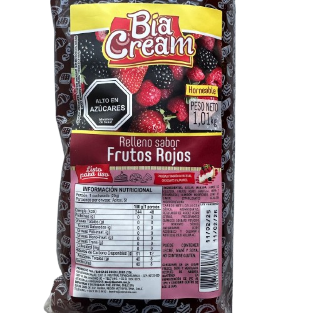 Relleno Frutos Rojos Bia Cream 1kg 2