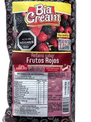 Relleno Frutos Rojos Bia Cream 1kg