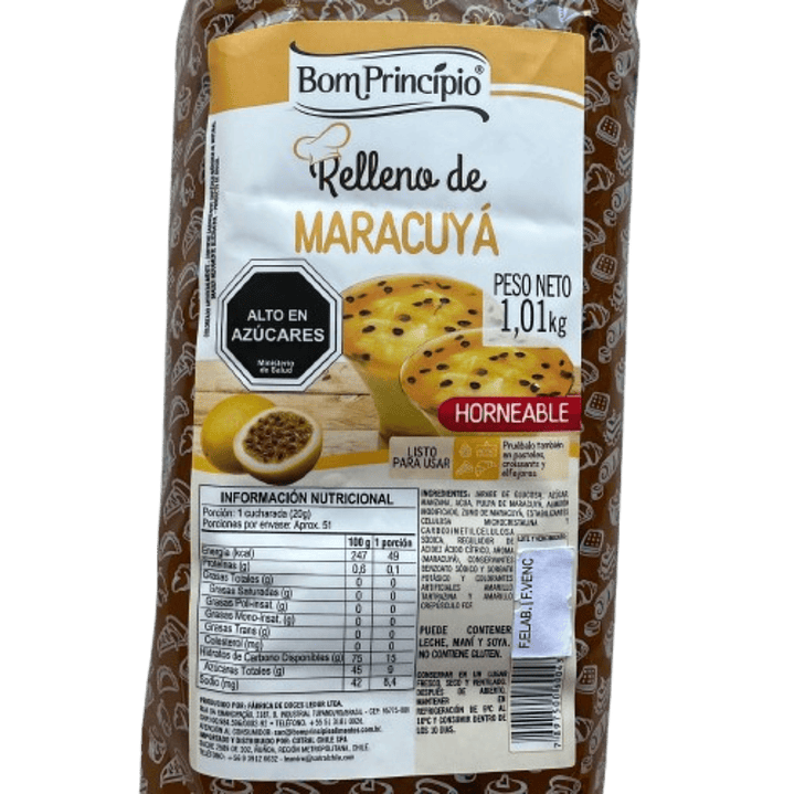 Relleno Maracuya Bon Principio 1kg 2