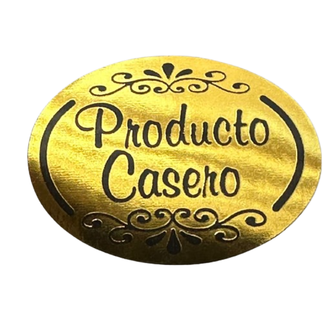 Sticker Producto Casero Dorado 100un 1