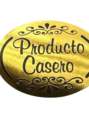 Sticker Producto Casero Dorado 100un