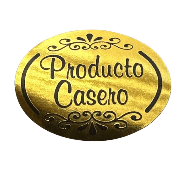 Sticker Producto Casero Dorado 100un 1