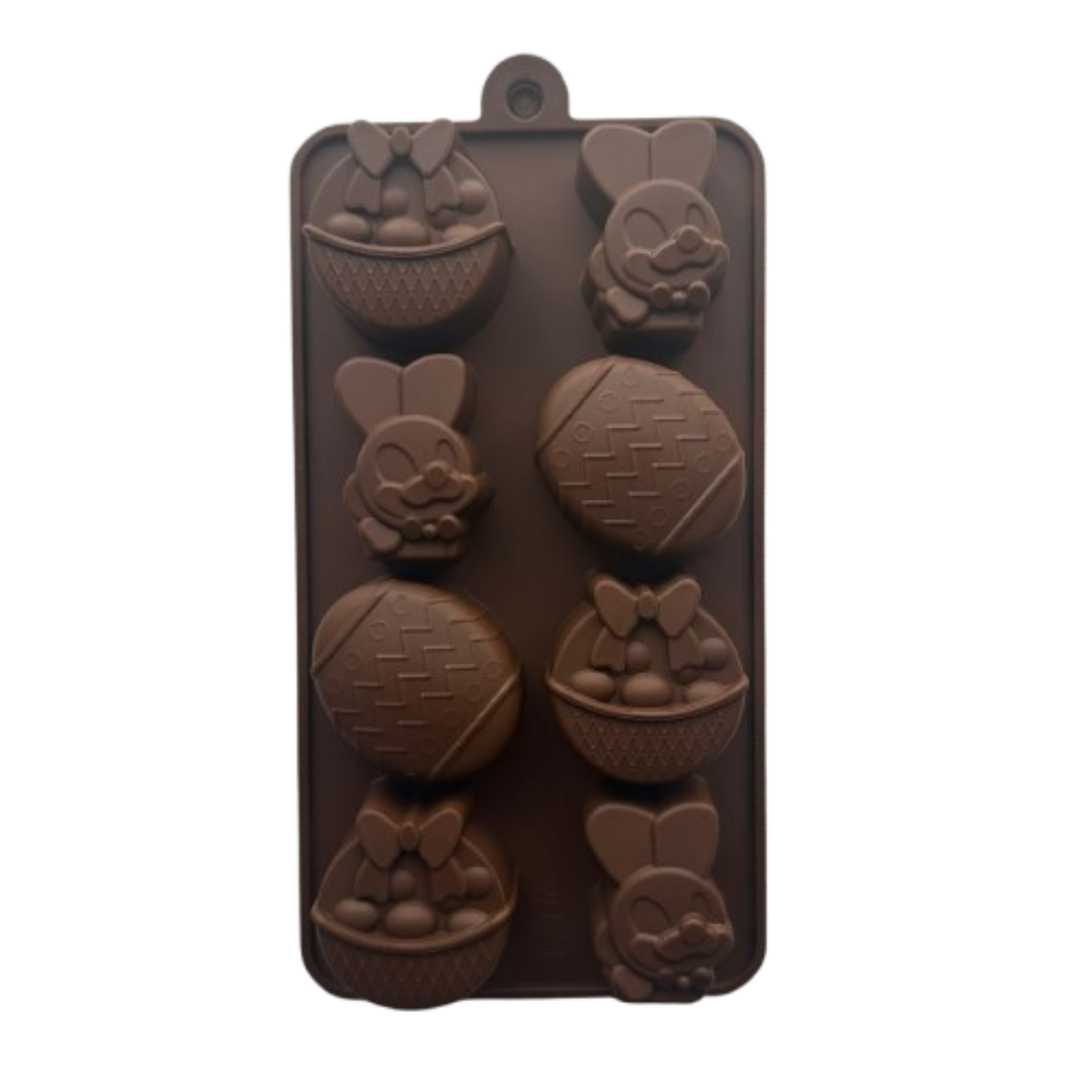 Molde Silicona Huevitos Conejos y Canastas 8 cav 1