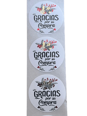 Sticker Gracias por su Compra 38mm 100un