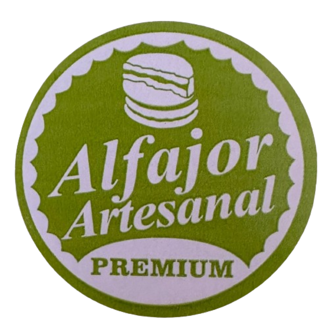 Sticker Alfajor Verde Pistacho 100 unidades 38mm 1