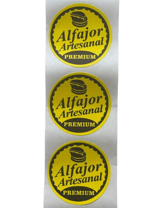 Sticker Alfajor Amarillo 100 unidades 38mm
