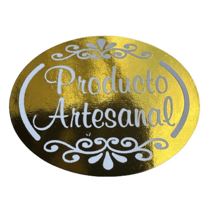 Sticker Producto Artesanal Dorado 100un 38mm 1