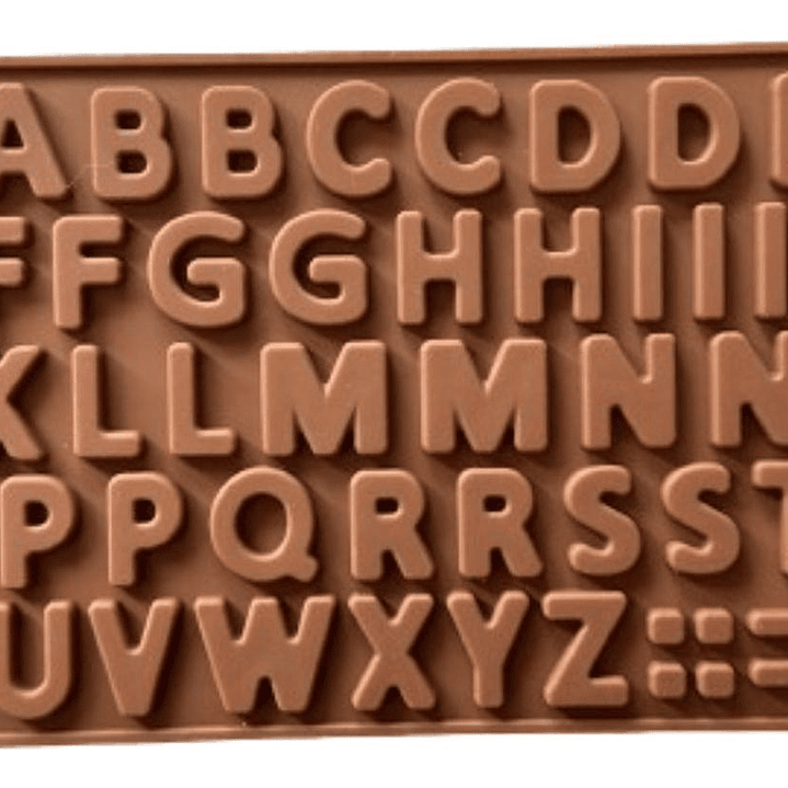 Molde Silicona Letras Para Chocolate Fondant 21x11cm 1
