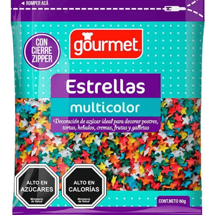 Decoracion Estrellas Multicolor 80g Gourmet 1