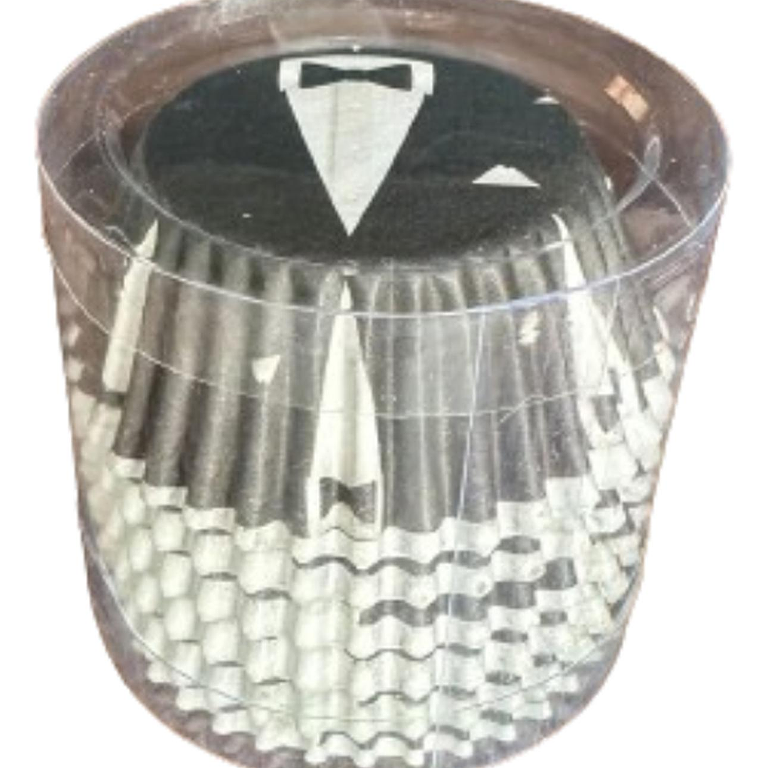 Capsulas Mini Cupcake Diseño F Gentlemen 100un E7,5xIn3,5cm 2