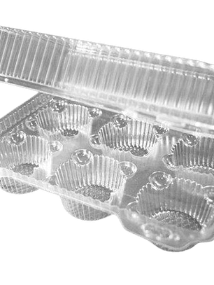 Pack 5 Caja Plastica Para 6 Muffin Cupcake 23x15x8,5cm