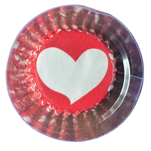 Capsulas Mini Cupcake Diseño J Corazon Blco 100U E75xIn35mm