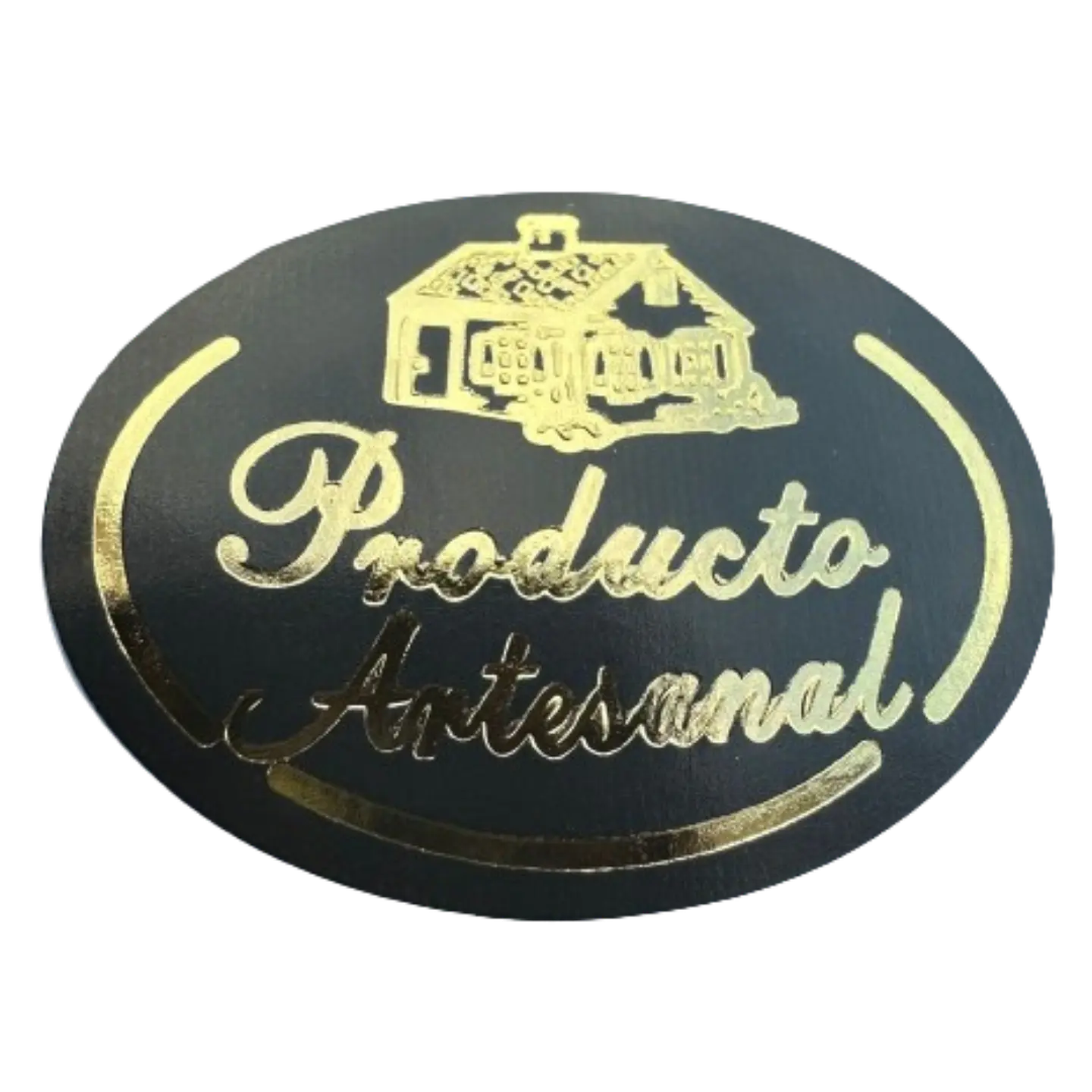 Sticker Producto Artesanal Negro 100un 38mm 1