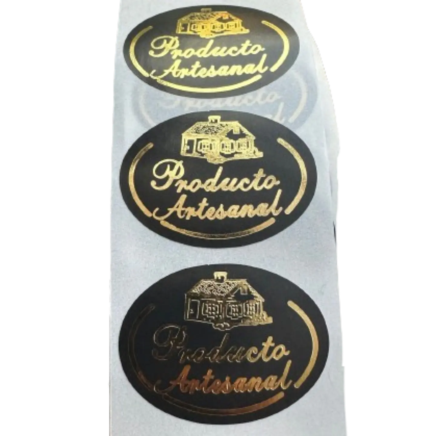 Sticker Producto Artesanal Negro 100un 38mm 2
