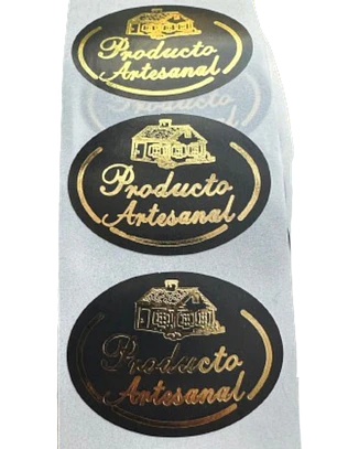 Sticker Producto Artesanal Negro 100un 38mm