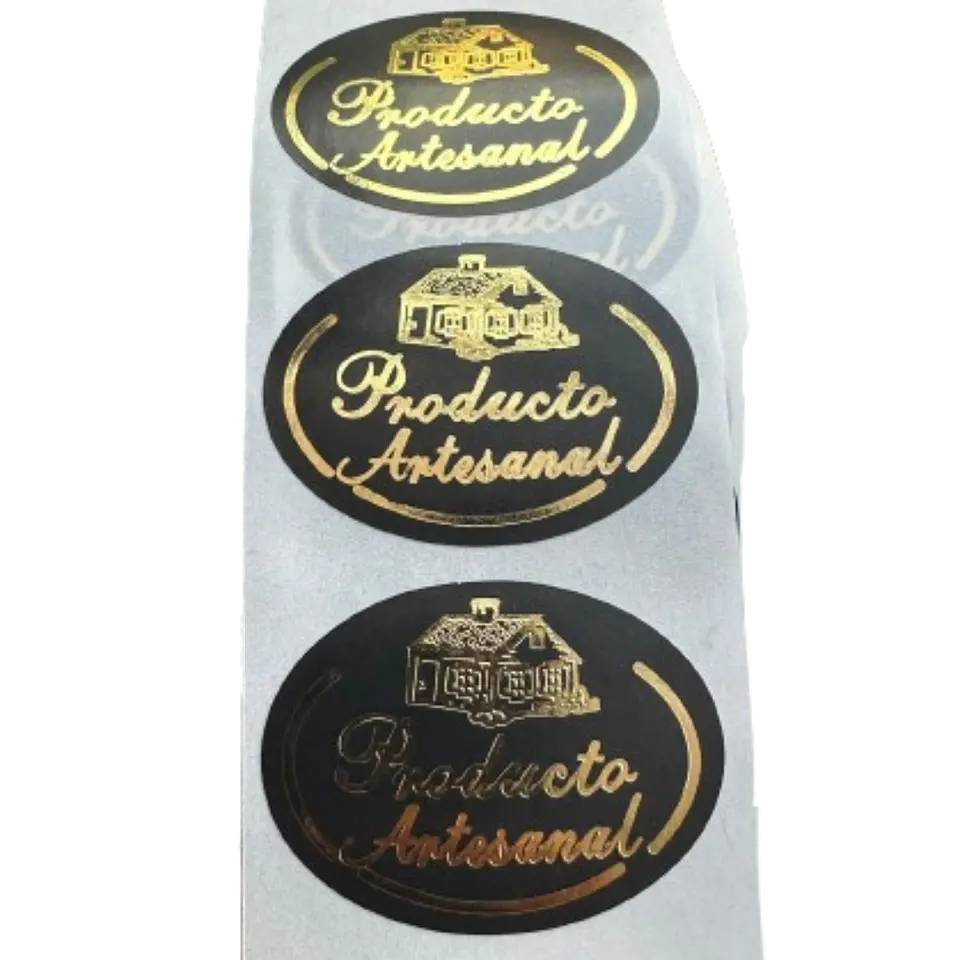 Sticker Producto Artesanal Negro 100un 38mm 2