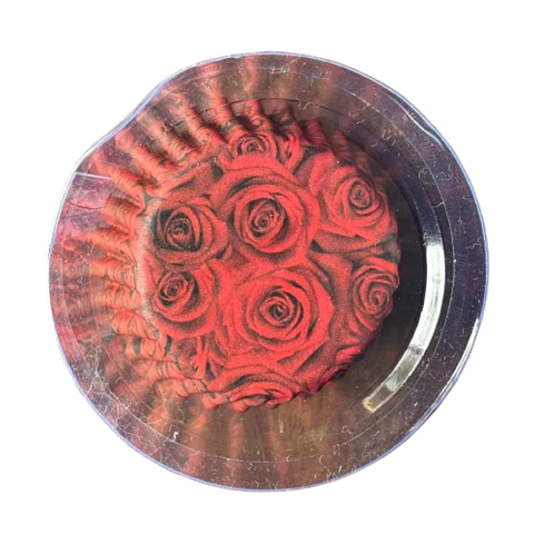 Capsulas Mini Cupcake Diseño I Rosas Rojas 100un E75xIn35mm