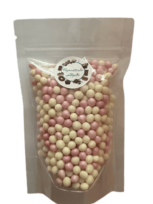 Bolitas De Cereal Blanco Rosado Bañadas En Chocolate 80g