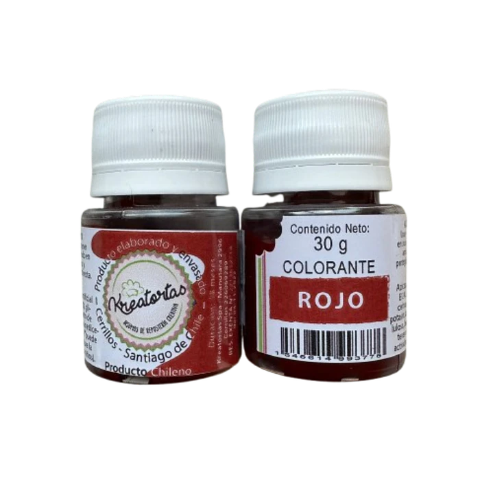 Colorante Gel Rojo Comestible Reposteria Kreatortas 30g 1