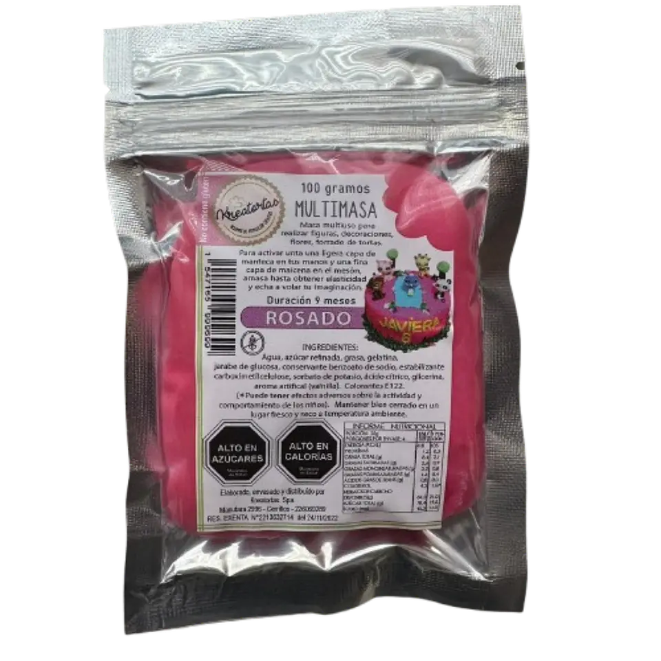 Multimasa Fondant Rosado Kreatortas 100g 1