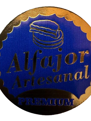 Sticker Alfajor Azul Oscuro 100un 38mm