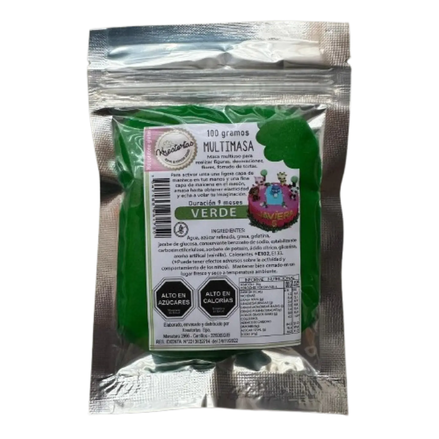 Multimasa Fondant Verde Kreatortas 100g 1