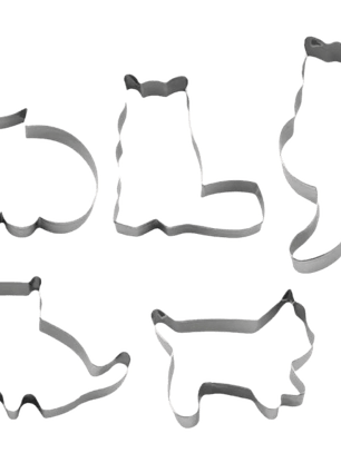 Cortador Galletas Set Gatos 5 pcs